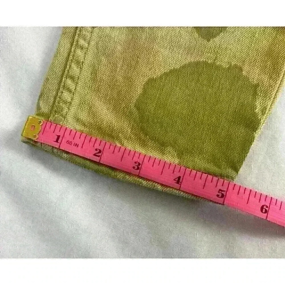 Free People Womens Size 24 Jeans Camo Print Distressed Skinny Tan and Green - Picture 10 of 13